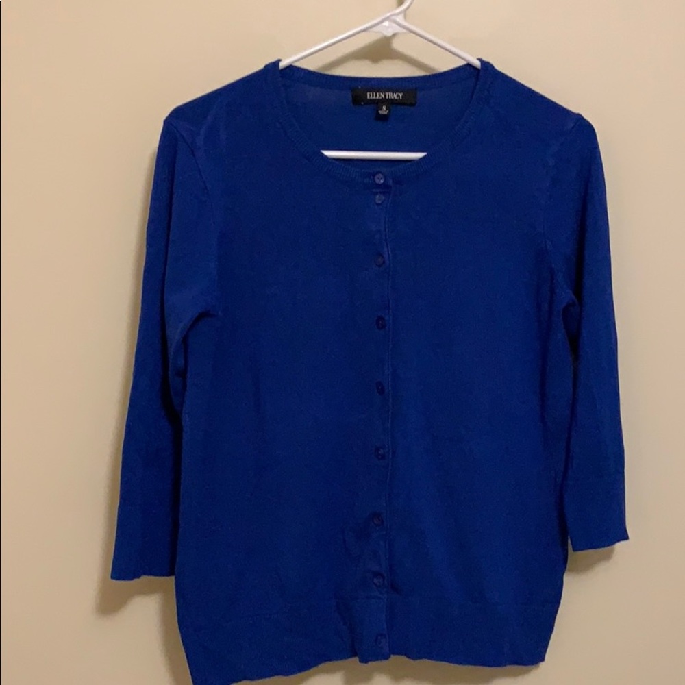 Ellen Tracy Cardigan Size Small Royal Blue